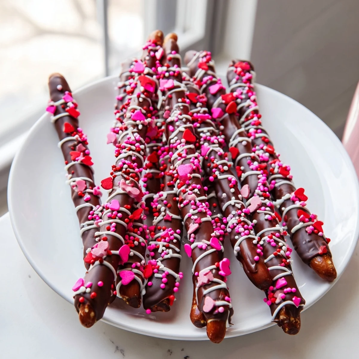 Chocolate Dipped Pretzels Valentine