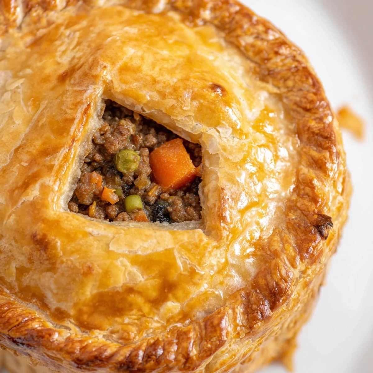 Freshly baked Savory Beef Meat Pies served with a green salad on a rustic table.
