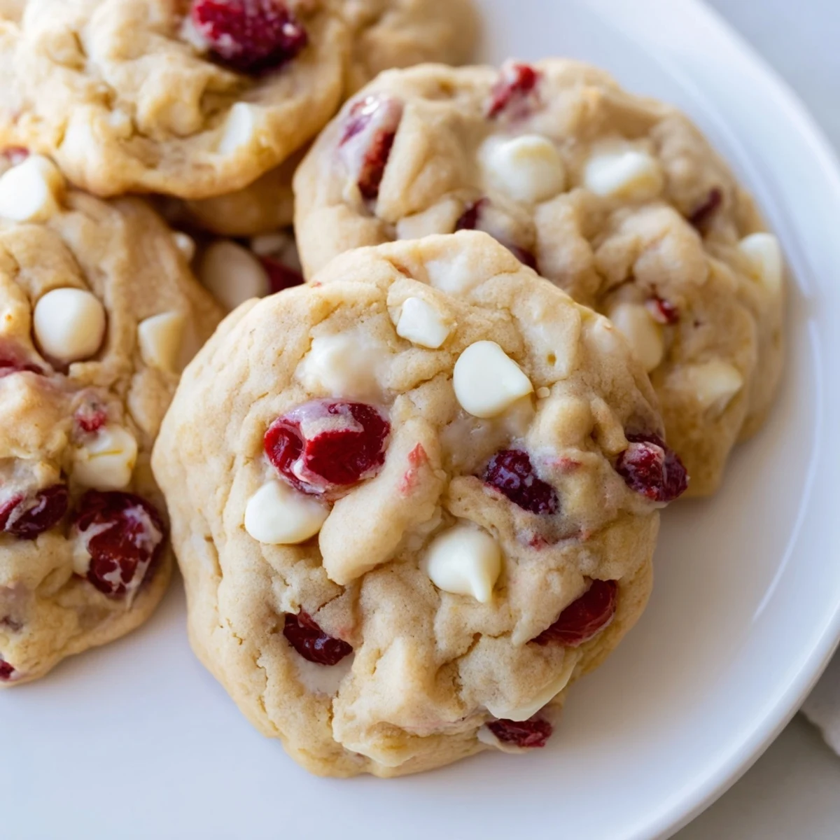 A close-up of Irresistible Maraschino Cherry Cookies shows soft centers and a sweet cherry drizzle on a rustic board.