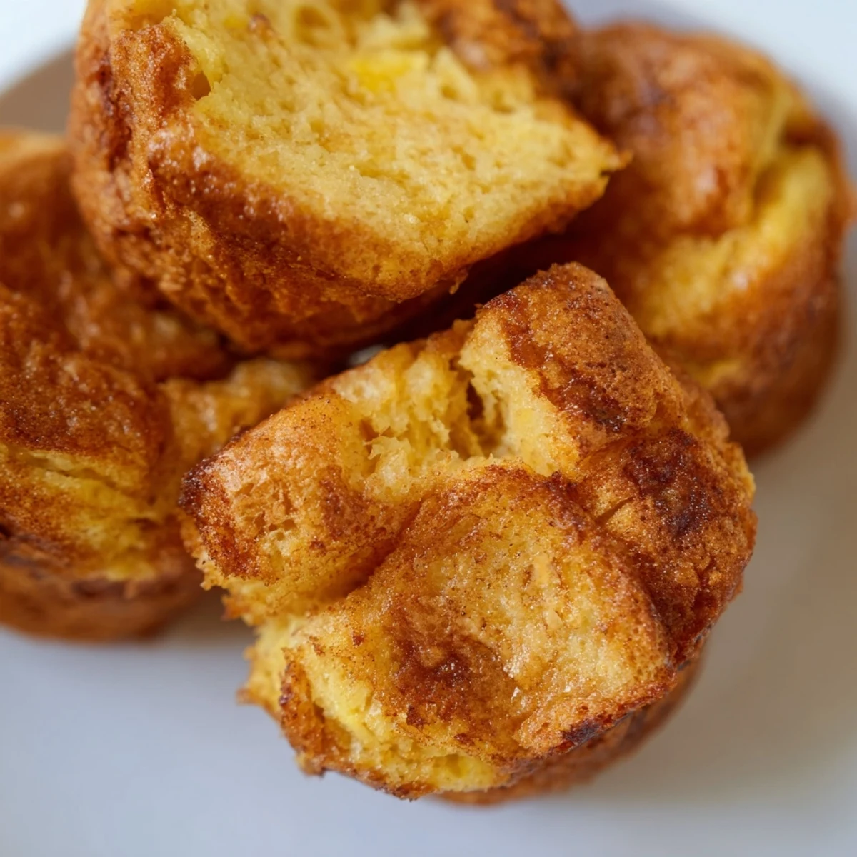 Twelve freshly baked Protein French Toast Muffins are arranged on a cooling rack, ideal for a healthy American-style breakfast spread.