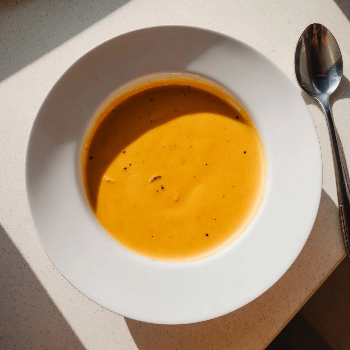 Close-up of Snappy Cheddar Sauce being poured from a small pitcher over a baked potato topped with crispy bacon bits.