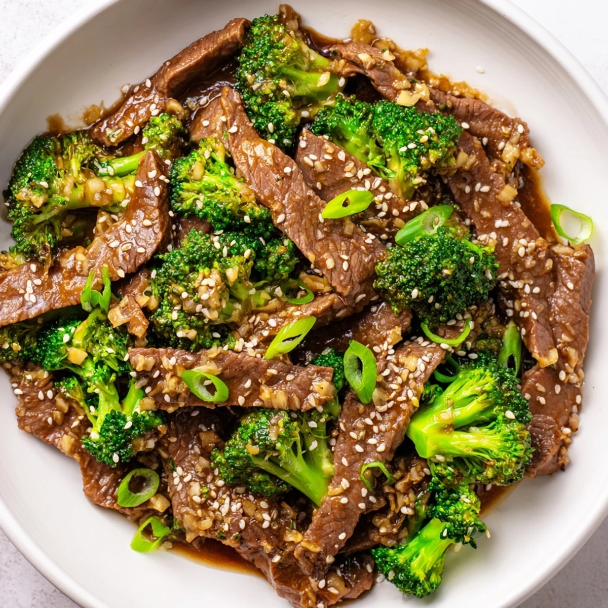 Steam rises from a bowl of Better Than Takeout Beef With Broccoli, with crisp-tender broccoli and juicy beef stir-fry piled high over steamed white rice for a satisfying Chinese-American dinner.