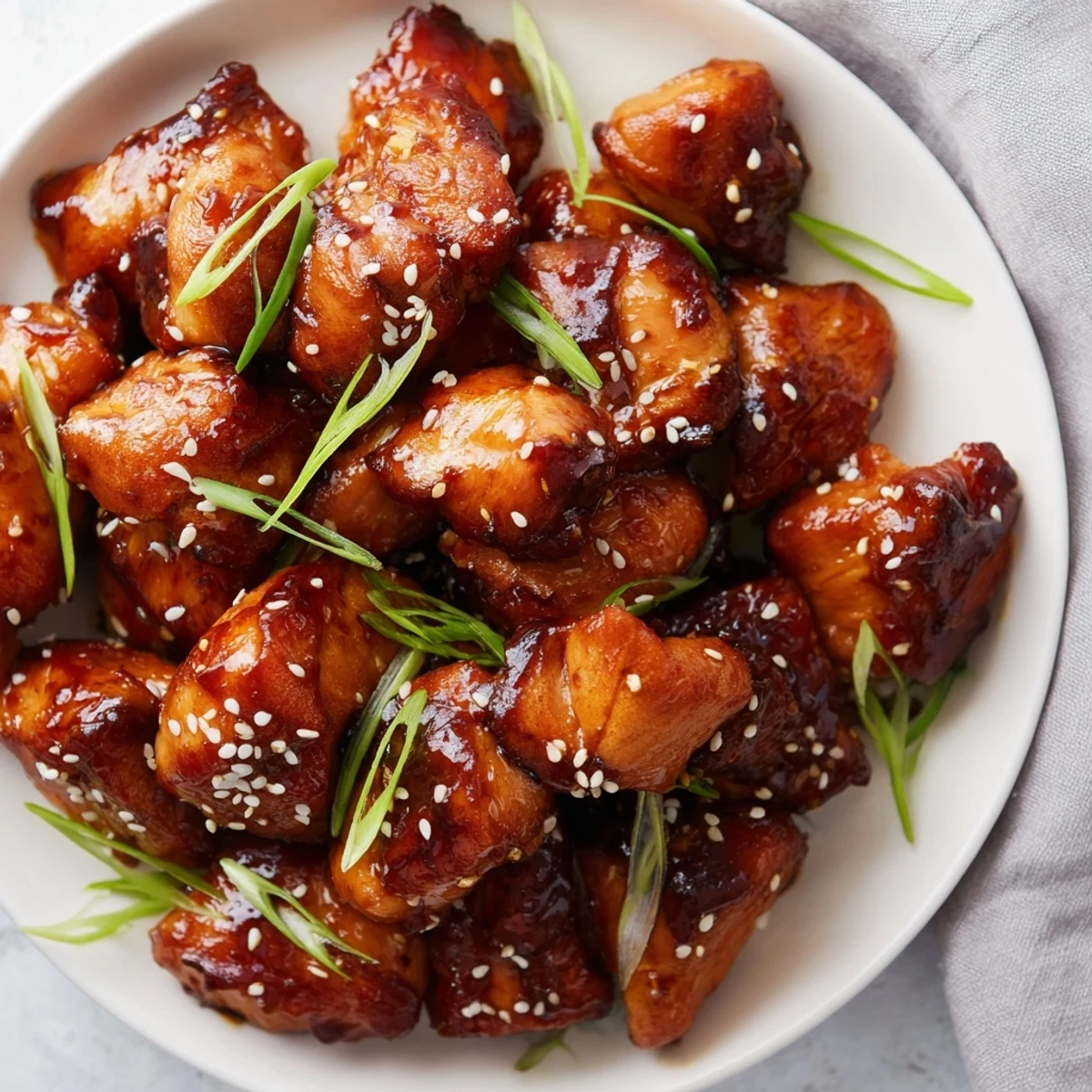 Savory quick chicken teriyaki skillet bubbling with thick sweet soy sauce served atop steamed rice for an easy weeknight dinner