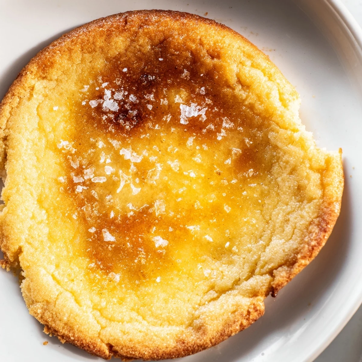 Crispy bruleed sugar crust on tender creme brulee cookies fresh from baking