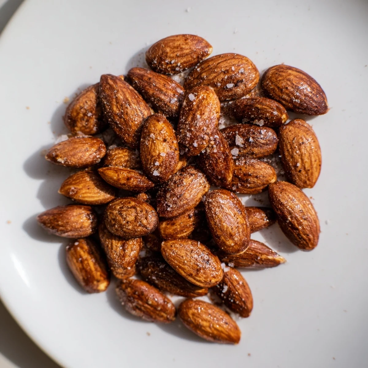 Crunchy spiced roasted almonds in a bowl with warm smoky aromas