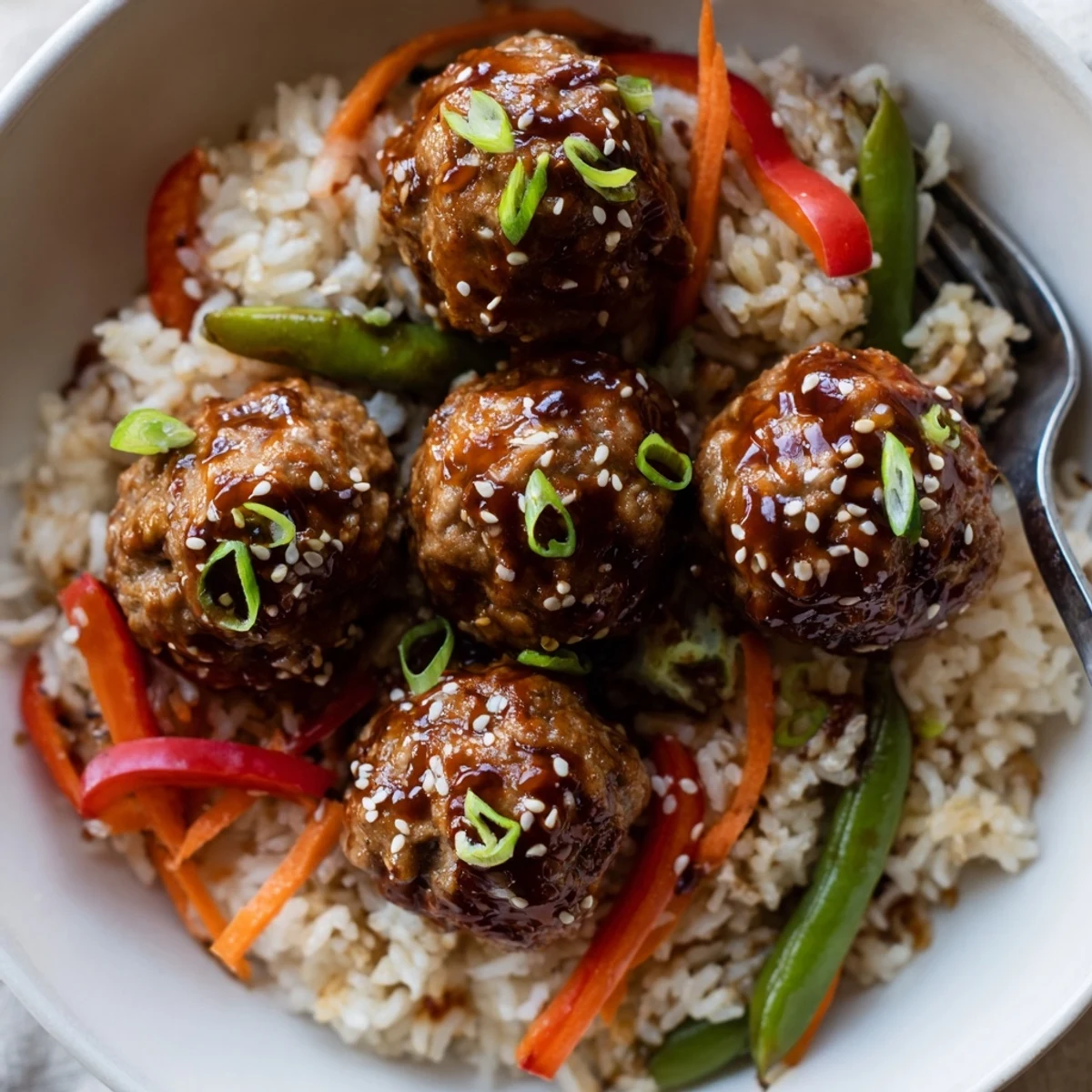 Juicy Hello Fresh Firecracker Meatballs drizzled with fiery honey-sriracha sauce, perfect weeknight dinner
