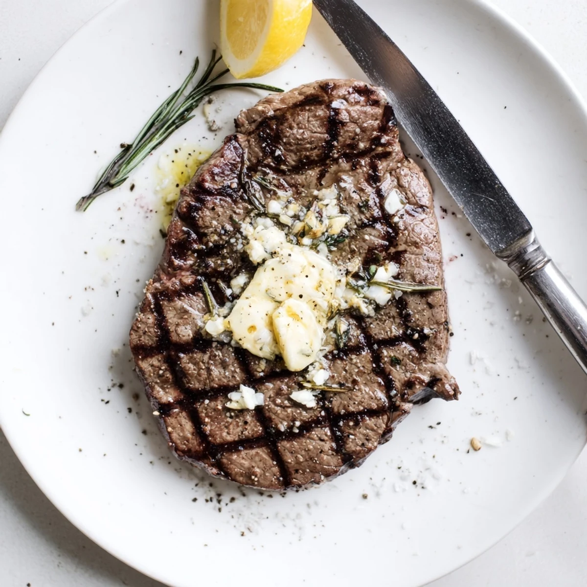 Sizzling how to grill steak recipe with beautiful crosshatch sear marks finished with melting butter