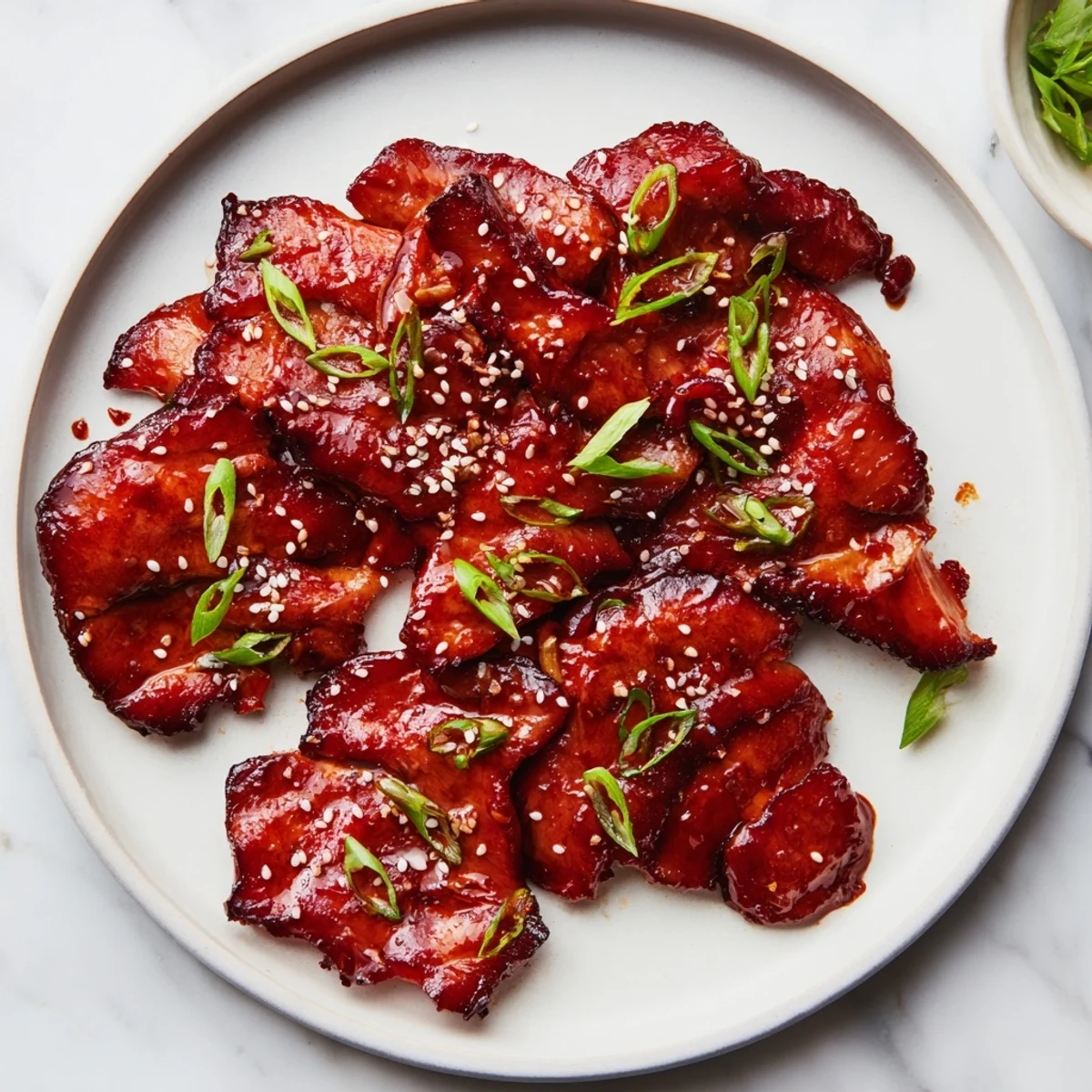 Golden roasted Authentic Char Siu Chicken thighs glazed with caramelized sweet savory sauce