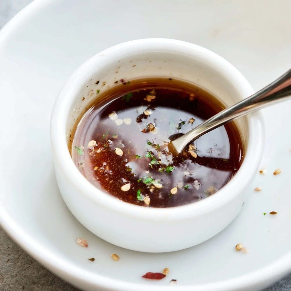 Classic French Vinaigrette emulsified to silky texture, suggested for roasted vegetables