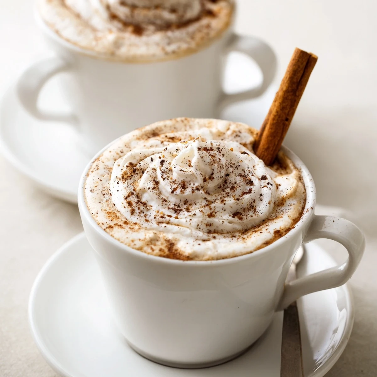 Cozy Winter Lattes poured into mugs, spiced milk steam rising