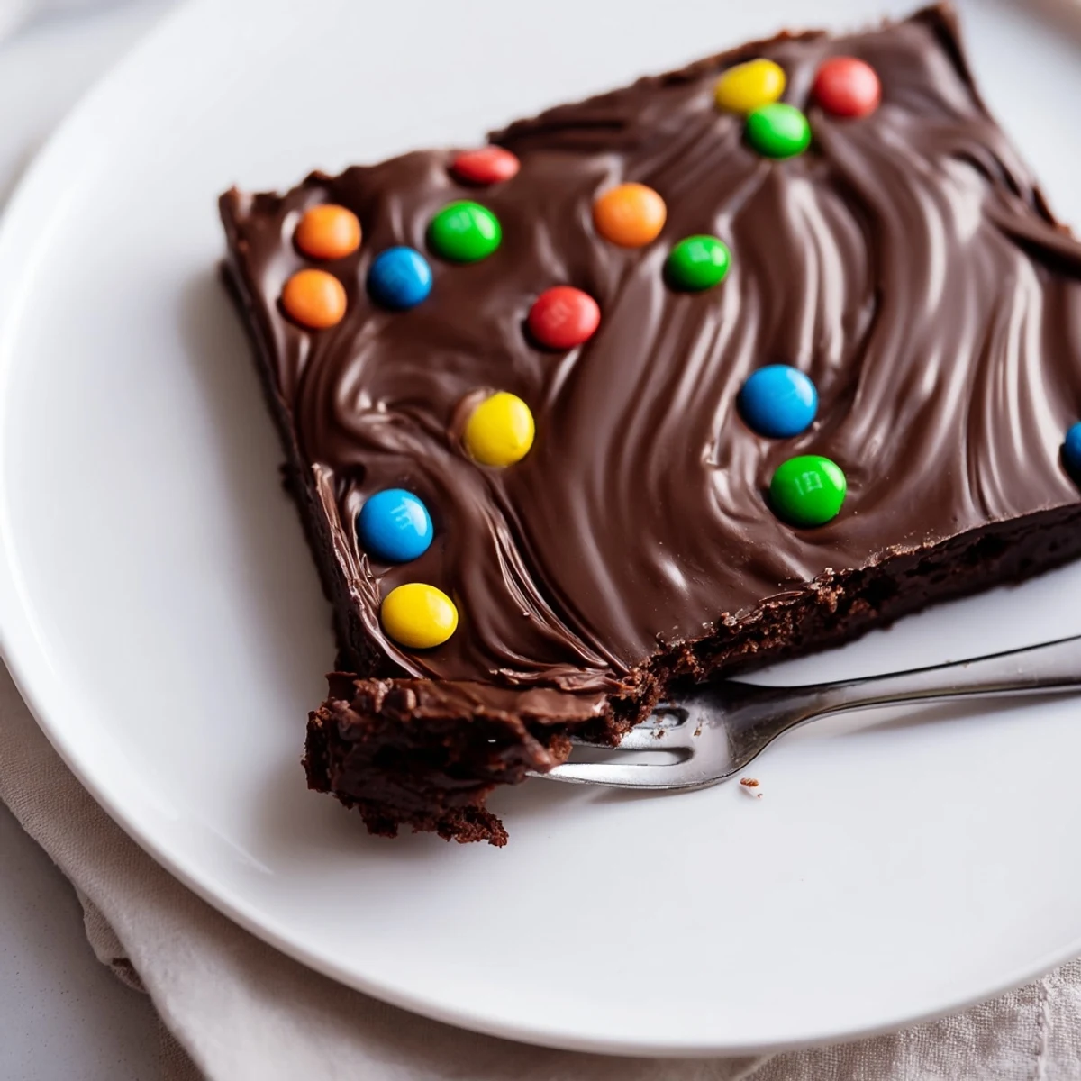 Freshly cut Gourmet Cosmic Brownies Bars on parchment, ready with cold milk