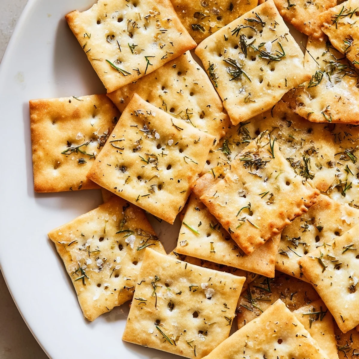 Oven-baked Dill Pickle Saltines Recipe piled in a bowl, ready for dipping
