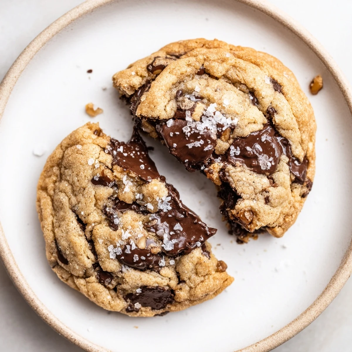 Warm Chocolate Chip Cookies cooling on wire rack, gooey centers and golden edges