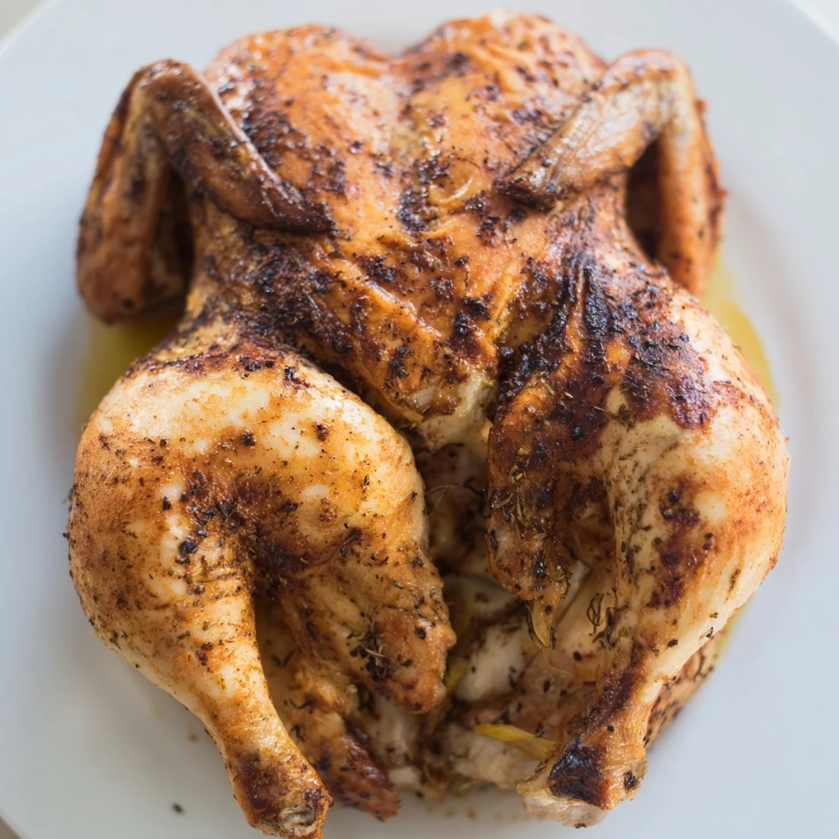 Whole Buttermilk Roasted Chicken browned to perfection, marinated tangy, served with roasted vegetables