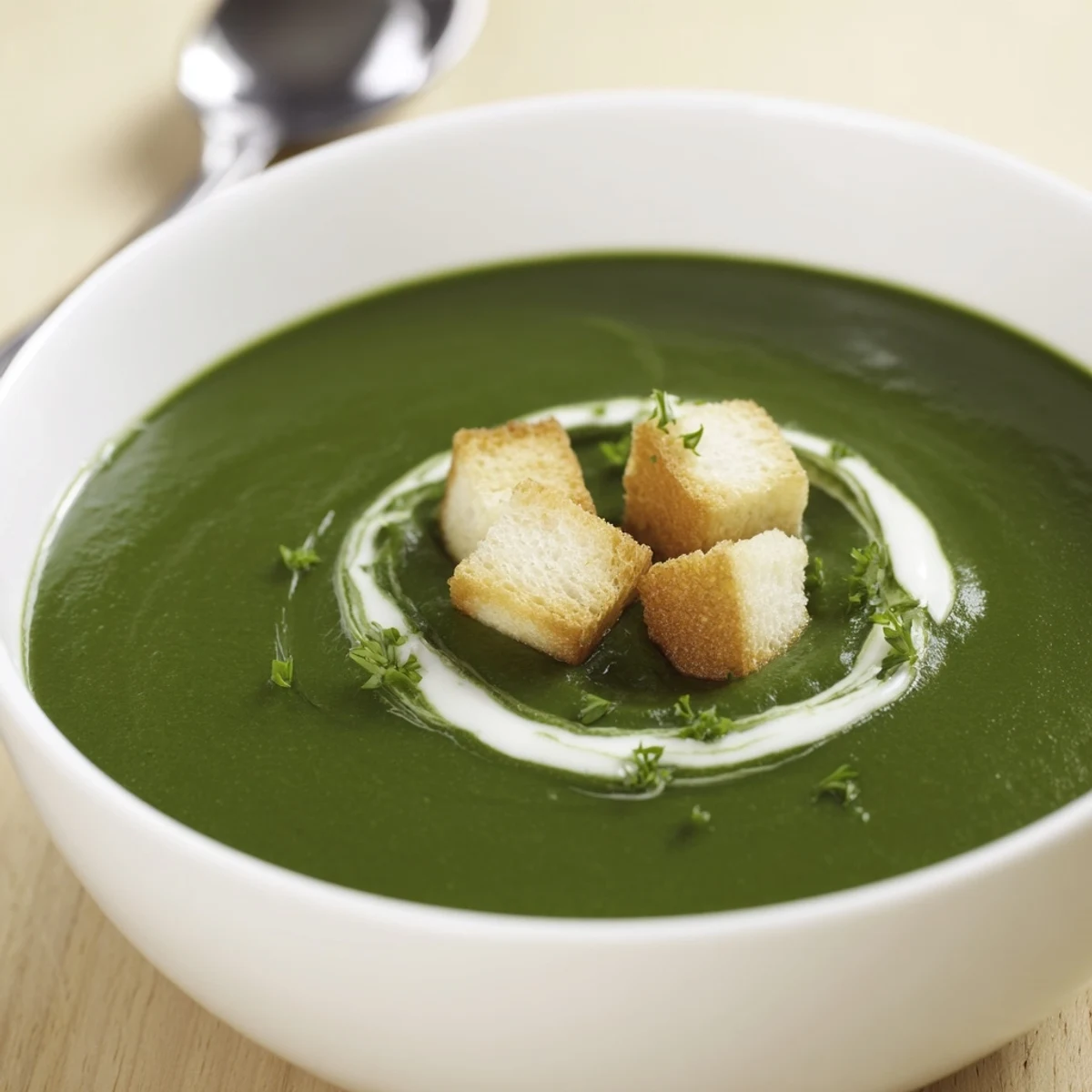 Pureed to a silky green, this Spinach Soup pairs with crusty bread.