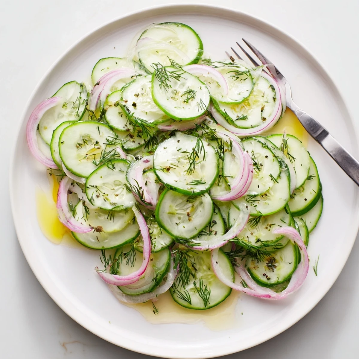 Herb-scented Cucumber Salad, cool and crunchy, perfect alongside grilled chicken.