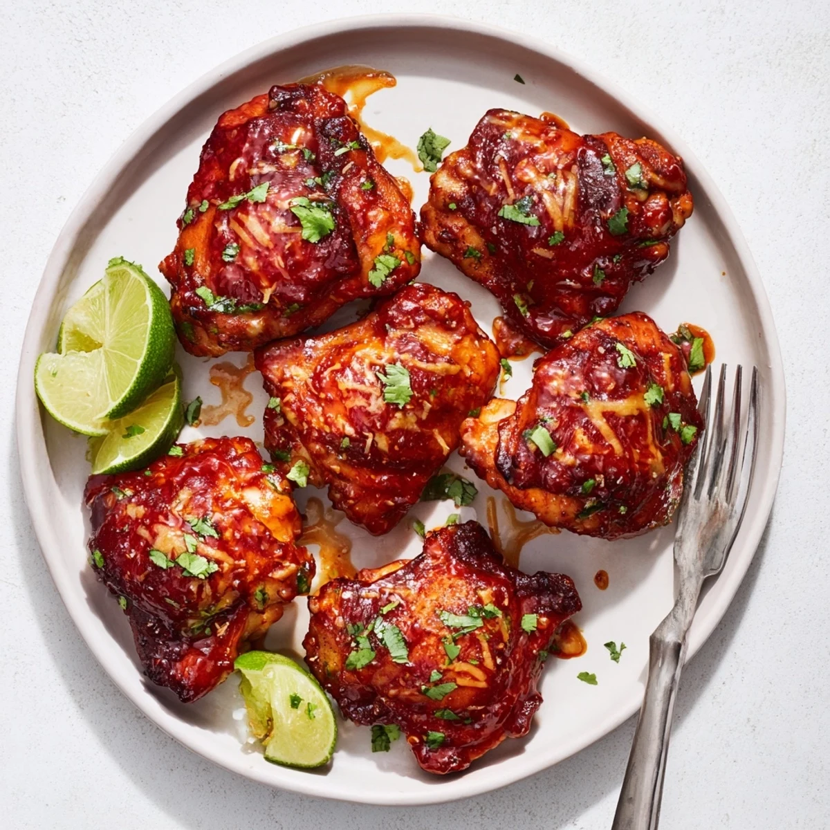 Chipotle Honey Chicken Thighs With Smoked Gouda, glossy chipotle honey glaze and bubbling cheese.