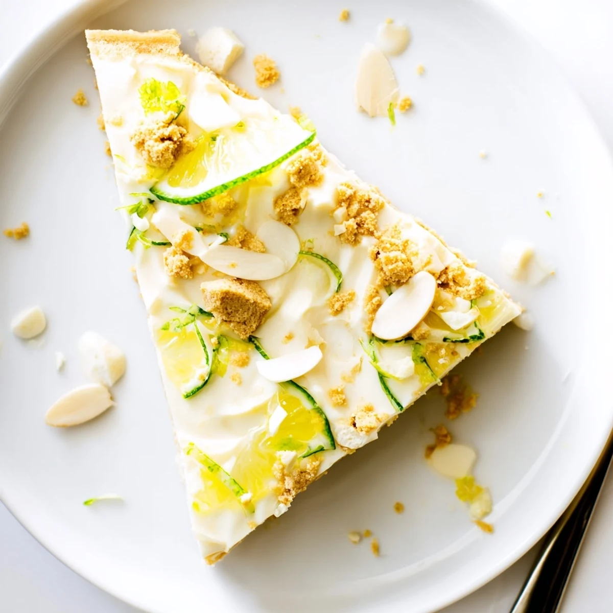 Serving suggestion: Key Lime Pie Yogurt Bark topped with almonds and extra zest.