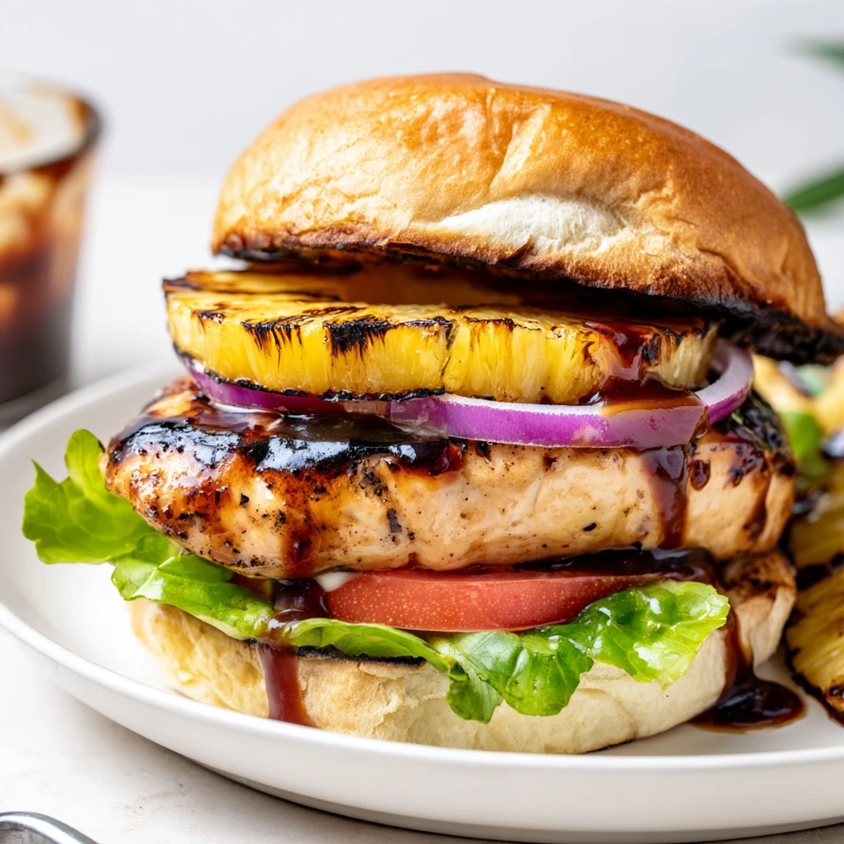 Grilled Hawaiian Chicken Sandwiches with juicy teriyaki chicken and charred pineapple