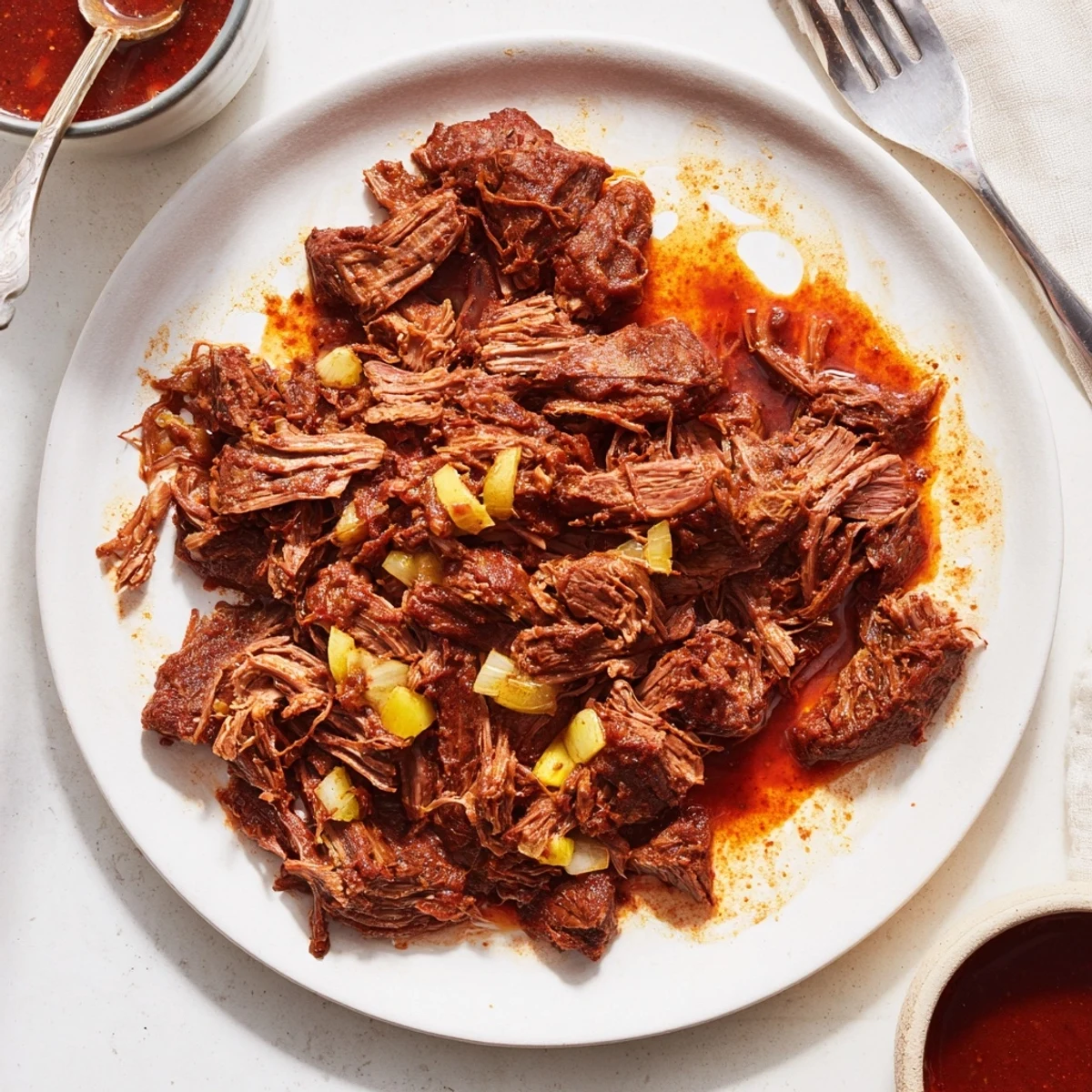 Savory slow cooker beef barbacoa with rich, smoky sauce perfect for taco night