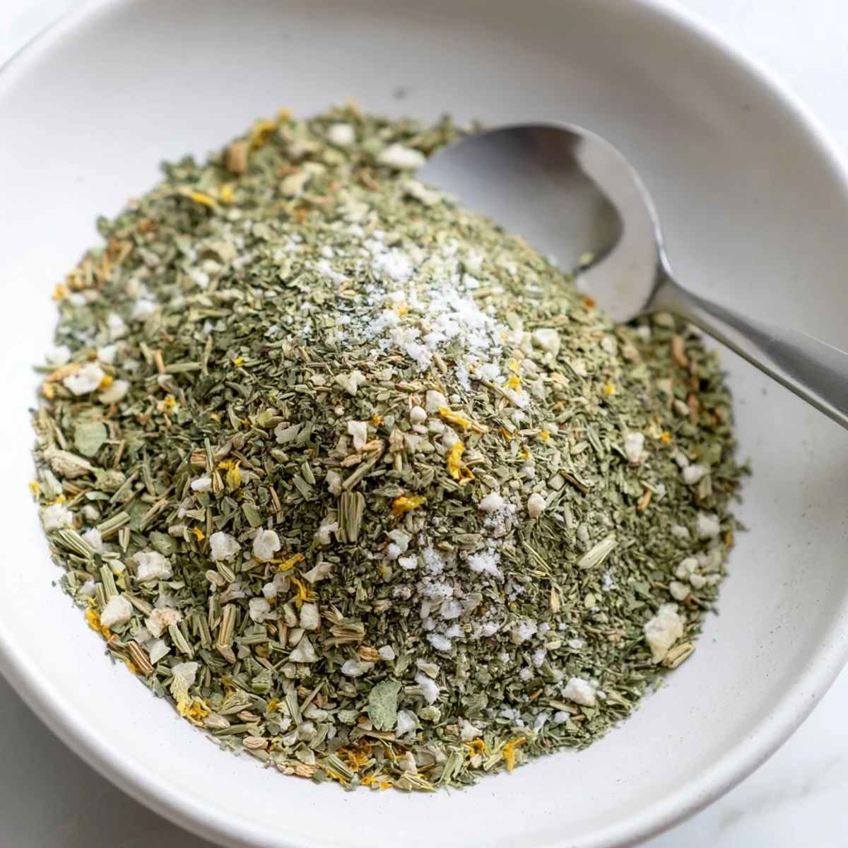 Jar of Dehydrated Tzatziki Seasoning Mix with herb flecks and lemon aroma