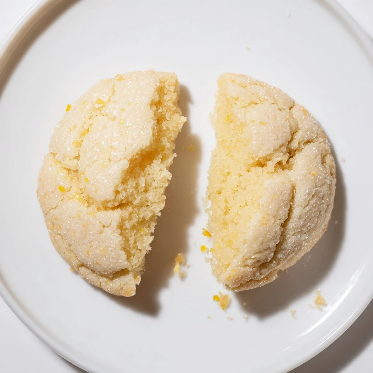 Plate of Soft Chewy Lemon Cookies with sugar-crusted edges, bright citrus bite