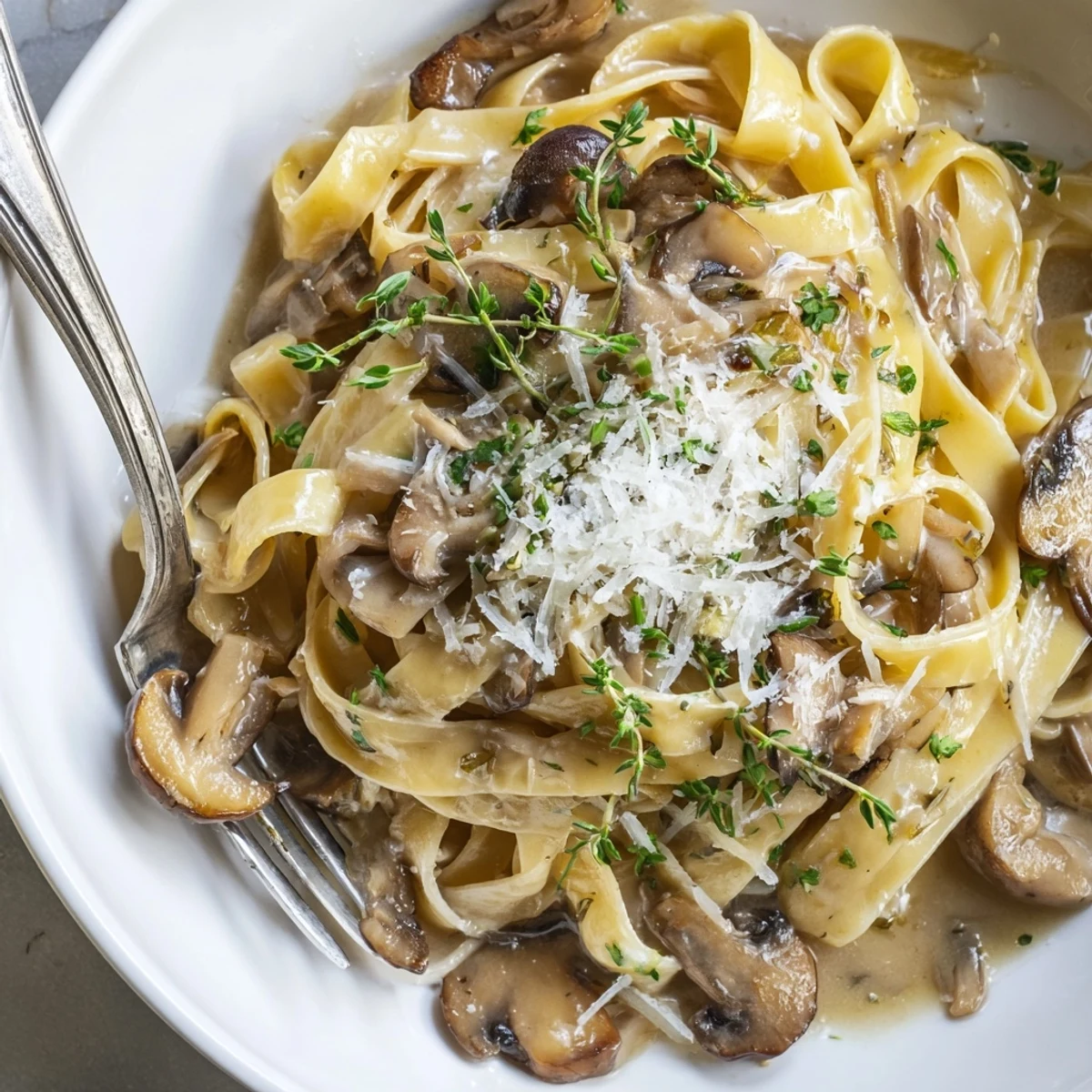 Golden seared mushrooms coat every strand of this creamy brown butter mushroom pasta