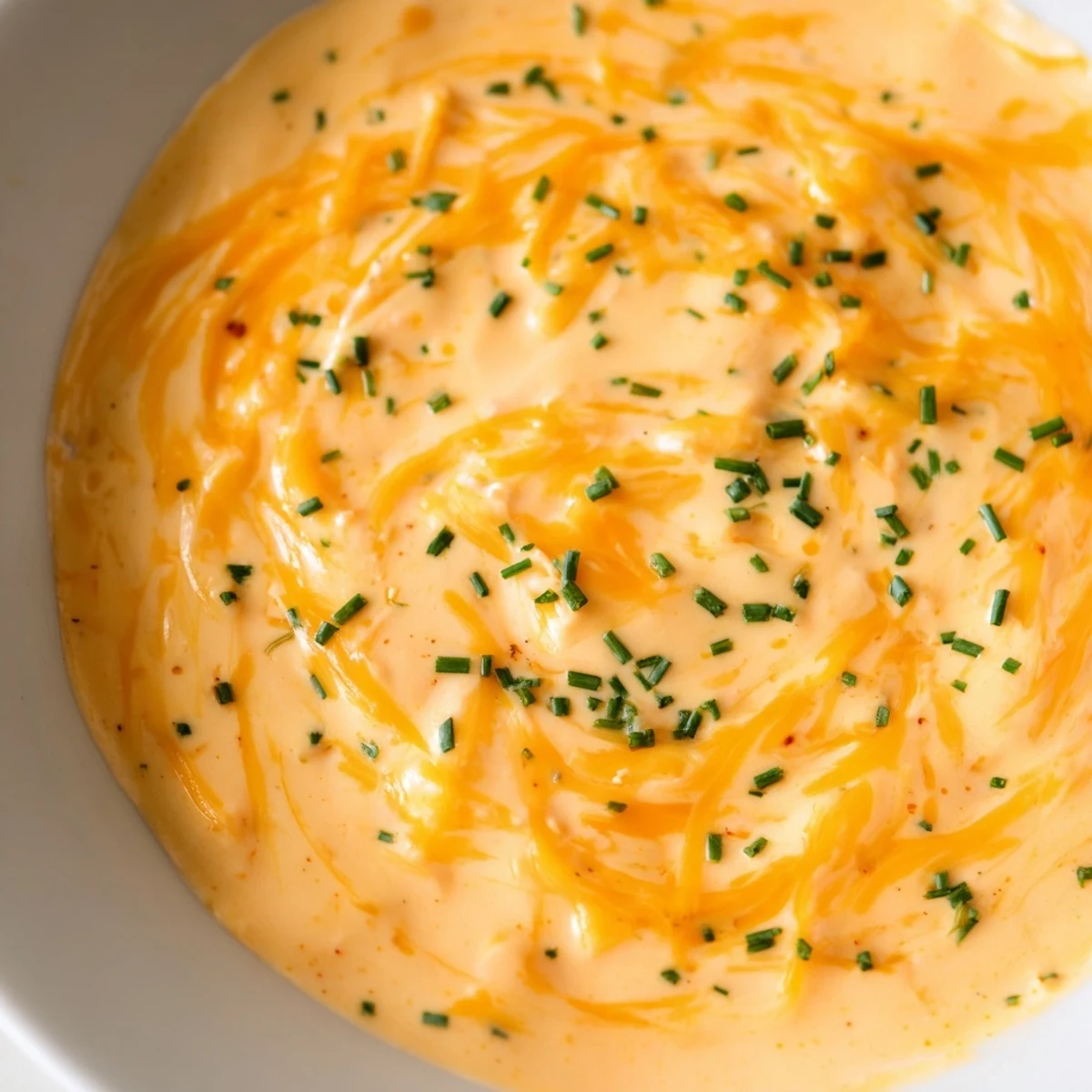 Creamy cheese dip drizzled with chives served hot for game day