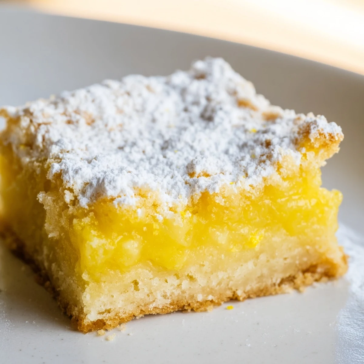 Chewy simple lemon bars cooling on parchment with a buttery shortbread crust