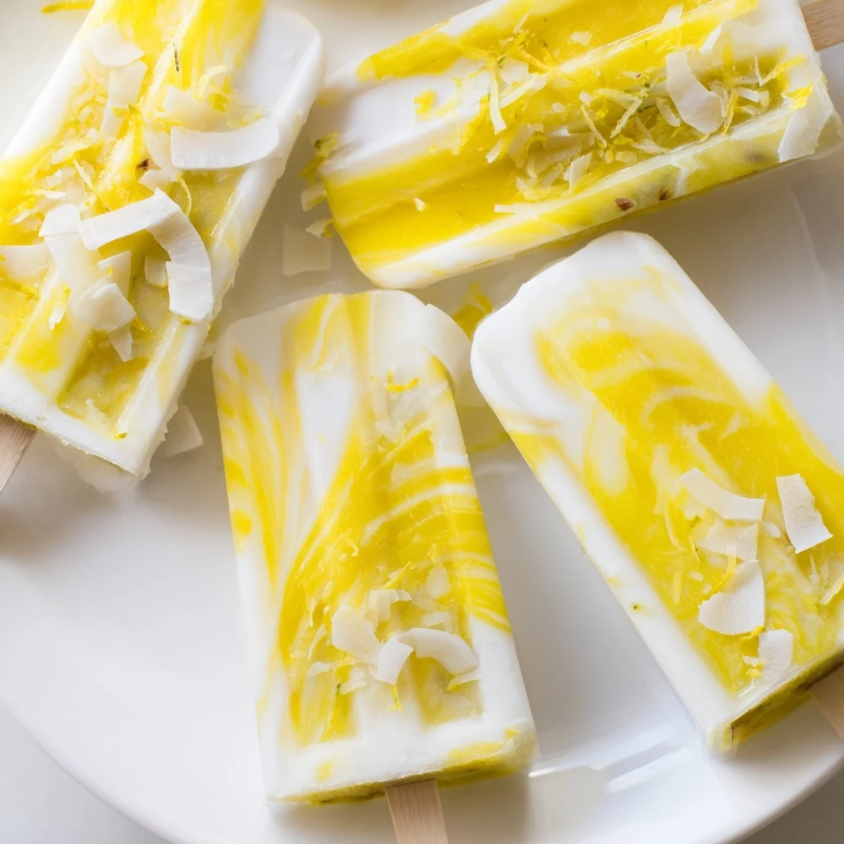 Creamy coconut milk layers blended with sweet pineapple in these dairy-free lime popsicles.