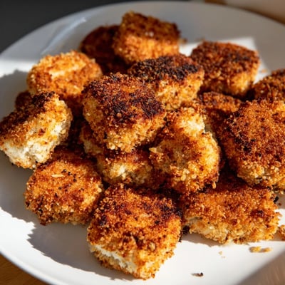 Savory Crispy Cottage Cheese Treats served warm alongside a small bowl of creamy dipping sauce. 