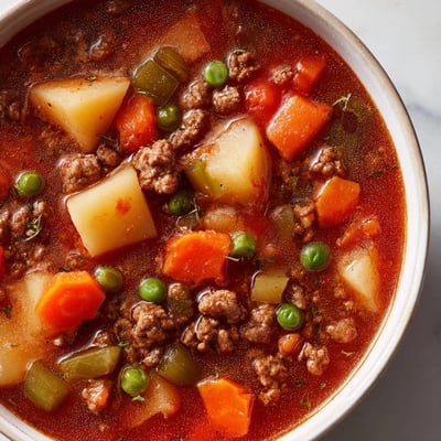 Homemade Ground Beef And Potato Soup